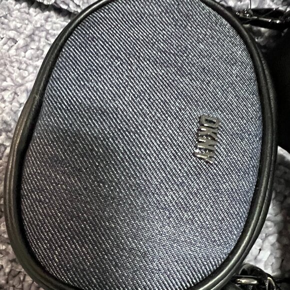 NWT DKNY Denim and Black Crossbody with detachable earbud/coin storage bag - Picture 6 of 10